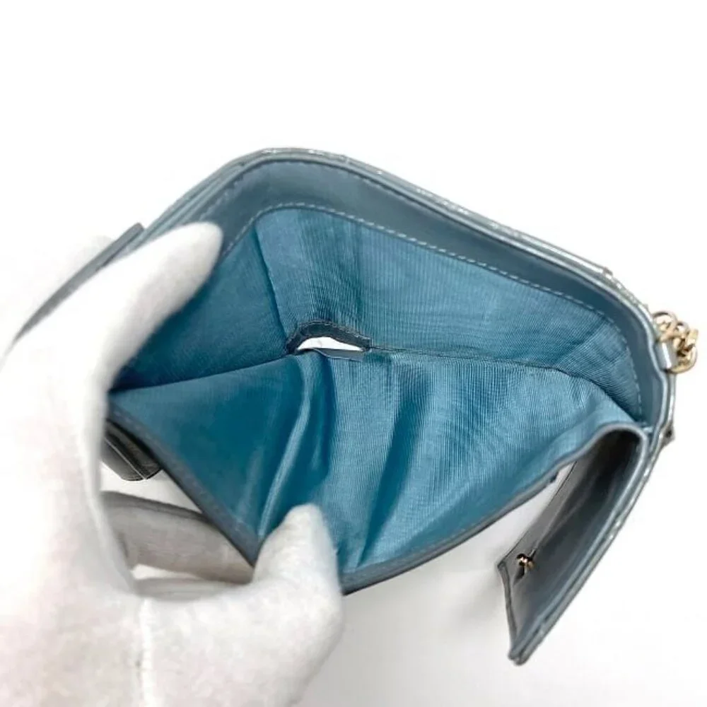 Christian Dior Trifold Wallet Gray Lady Dior Cannage